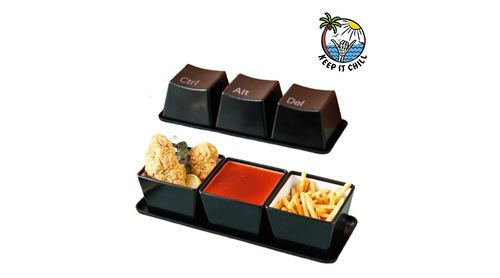 Keyboard Dish - Set 4 piece  Height : 5cm width : 9.5cm tray : 26.4cm