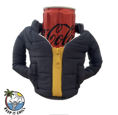 Dark blue Puffin jacket 1 - Keeps the drink cold