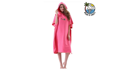 Keep It chill - Summer hoodie towel pink