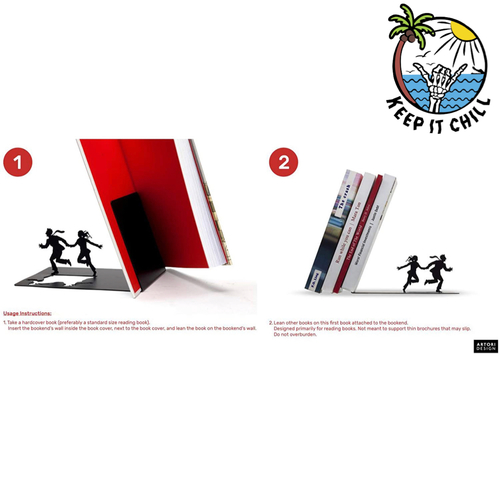 Black metal book end