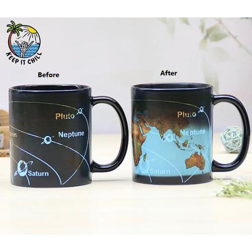 Solar system earth color change color mug