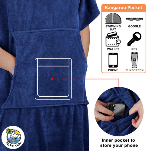 Hoode towel dark blue