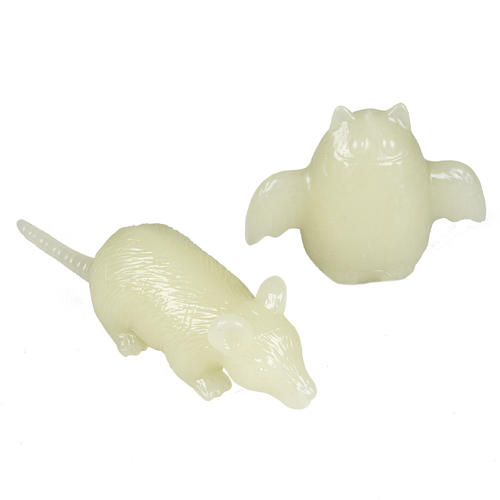glow in dark bat & rat 10x7x4cm