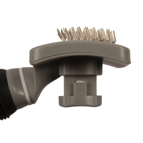 Slicker Brush Self Cleaning Medium black/grey