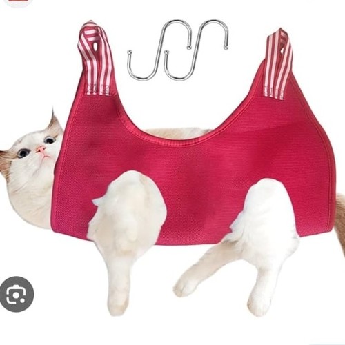 Grooming hammock for bathing. Nail clipping and pet grooming  (colour red size S )