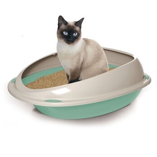 Shuttle cat litter tray green (size 45×36×15.5cm)