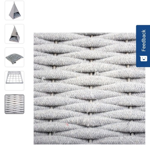 Oyster tipi in cotton rope grey (size 37×37×55cm)
