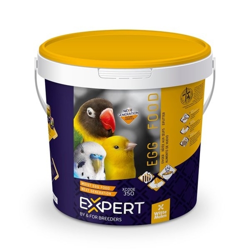 Witte Molen EXPERT Moist Egg Food Next Generation 5kg - Egg food can be given to the birds (in moderation) all year round, but can be fed every day during the moulting and breeding season (25% of the diet). Make sure that the birds do not get too fat during the resting period.