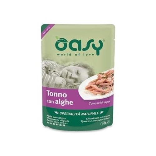 Oasy wet cat tuna with algae pouch 70g - Oasy wet cat food tuna with algae 70g Natural wet food