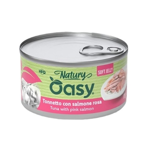 Oasy Natury Tuna With Pink Salmon In Soft Jelly 85g - Oasy Natury Tuna With Pink Salmon In Soft Jelly 85g
