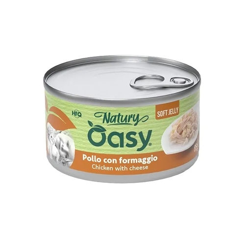 Oasy wet cat natury soft jelly Chicken with Cheese 85 g - Oasy wet cat natury soft jelly Chicken with Cheese can 85g