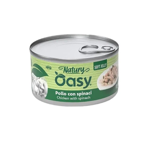 Oasy Wet Cat Natury Soft Jelly - Chicken with Spinach 85g - Oasy Wet Cat Natury Soft Jelly - Chicken with Spinach 85g