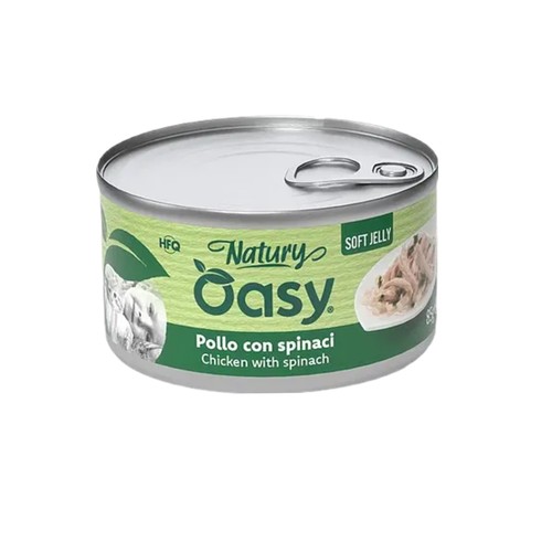 Oasy Wet Cat Natury Soft Jelly - Chicken with Spinach 150g - Oasy Wet Cat Natury Soft Jelly - Chicken with Spinach 150g