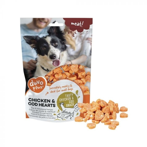 Duvo plus chicken & Cod Hearts for dog 180g - Duvo plus chicken & Cod Hearts for dog 180g
