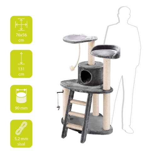 Scratching Tree Classic Catar Grey 76x56x128cm - Scratching Tree Classic Catar Grey 76x56x128cm