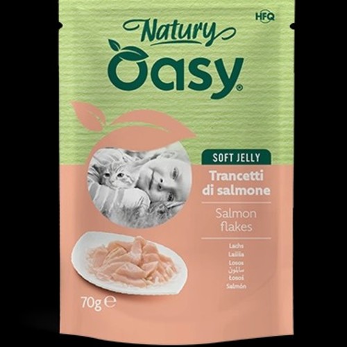 Oasy pouch soft jelly Salmon flakes 70g - Oasy salmon 70g