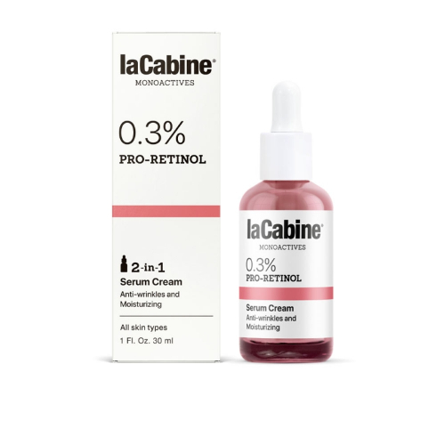 لاكابين كريم سيروم للوجه    مونوأكتيف 0.3 ٪   الريتينول 30 مل SE - سيروم كريم 2 في 1 مع Pro-Retinol (طليعة الريتينول) بنسبة 0.3٪. يساعد على تحفيز تكوين الكولاجين وتحسين تجديد الخلايا لتنعيم التجاعيد ، مع ترطيب وتغذية وتهدئة الوجه في خطوة واحدة فقط تبدو بشرتك أصغر سناً.

 ما الذي يجعلها مميزة: ✓ يقلل التجاعيد ويحسن مظهر الخطوط الدقيقة. ✓ يحفز إنتاج الكولاجين وتجديد الخلايا. ✓ يحسن تماسك البشرة ومرونتها. يصحح جميع أنواع الشوائب والعلامات. ✓ يحسن ملمس البشرة ولونها.
 
 سيروم كريم سريع الامتصاص بقوام 30 مل | جميع أنواع البشرة | الاستخدام الليلي