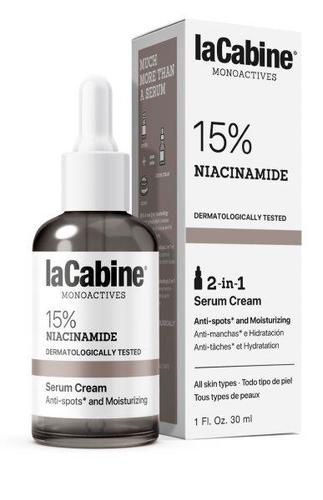 LC MONOACTIVE 15% NIACINAMIDE SERUM CREAM 30ML - سيرم كريم  2 في 1 يحتوي على 15% من النياسيناميد. يساعد على تصحيح جميع أنواع العيوب والعلامات، مما يوفر اللمعان ويوحد لون البشرة مع ترطيب البشرة وتوفير الراحة لوجهك.   
 ما الذي يجعلها مميزة؟ 
 ✓  يعزز الترطيب والإشراق. 
 ✓  يصحح جميع أنواع العيوب والعلامات. 
 ✓  يحسن تجانس البشرة. 
 ✓  تأثير مضاد للأكسدة.  
 ✓  يوفر الراحة والترطيب والنعومة مع لمسة نهائية حريرية