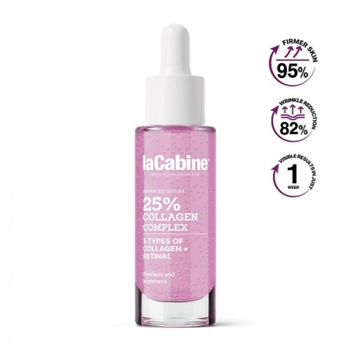 سيروم متطور بتركيبة الكولاجين 25% - سيروم من أحدث جيل، غني بالكولاجين والريتينول
بنسبة 25%، لبشرة أكثر تماسكًا ونعومة.تركيبته المتطورة والمثبتة، التي تحتوي على
5 أنواع من الكولاجين والريتينول، تساعد على تقليل علامات الشيخوخة المختلفة: فقدان
المرونة، والترهل، والتجاعيد العميقة. قوامه فائق النعومة، مع حبيبات دقيقة، يندمج
بسلاسة مع البشرة ويعزز امتصاص المكونات في طبقة البشرة الخارجية. 



30 مل | مناسب
لجميع أنواع البشرة | للاستخدام اليومي | قوام فائق النعومة مع حبيبات دقيقة |