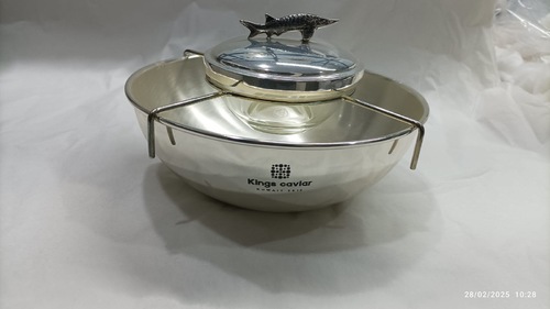 silver caviar bowl - silver plating
