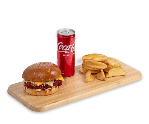 Buffalo Chicken Meal - Fresh Chicken Buffalo meal with Fries and a Soft Drink of your choice or water.