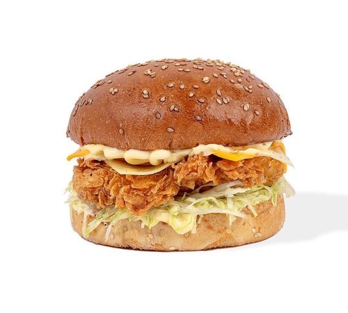 Classic Chicken - Fresh Chicken Fillet, White and Yellow Cheddar cheese, Lettuce, Mayonnaise and served on Seasame Bread.