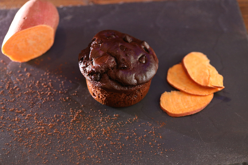 Sweet Potato Chocolate Protein Muffin