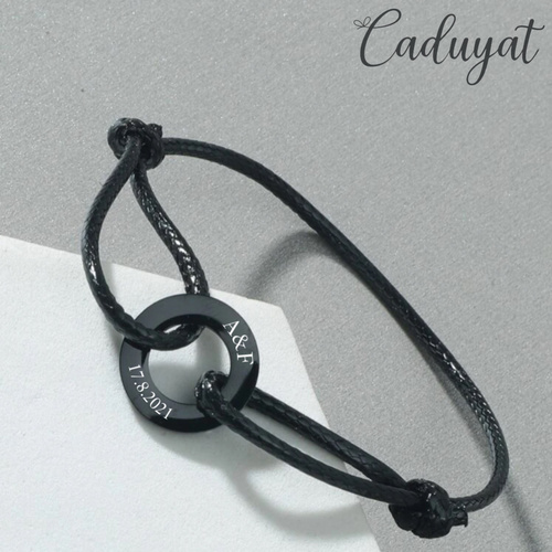 Caduyat  - O Titanium - Bracelet - Titanum with laser engraving
 Lifetime guarantees on color and engrave
 Please choose the line type based on table No. as shown in the last picture and put the engraving details in the Notes