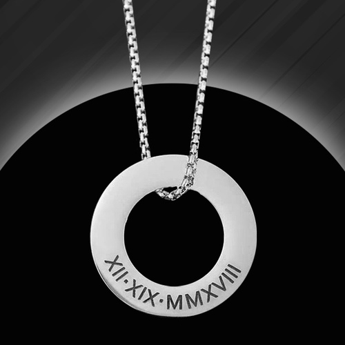 O Pendant with laser engraving