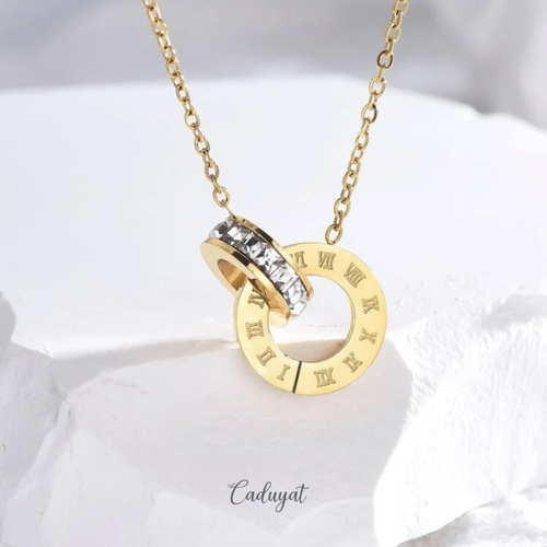 Caduyat  - Pendant R - Pendant steel gold plated with laser engraving Lifetime guarantee on color