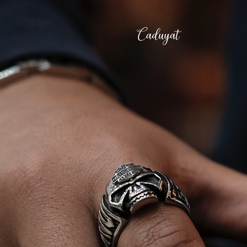 Caduyat  - Ring HD skull - Ring steel gold plated 
 Lifetime guarantee on color