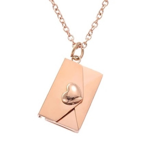 Caduyat  - Envelope Pendant R - Pendant steel gold plated with laser engraving Lifetime guarantee on color and engrave Please choose the line type based on table No. as shown in the picture and put the engraving details in the Notes