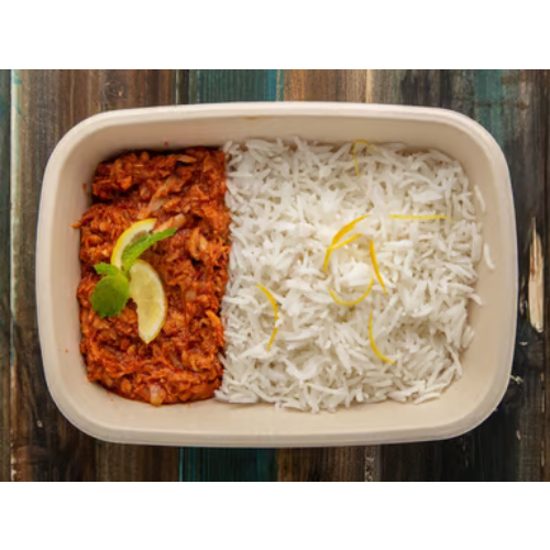 تونة مع الأرز الأبيض