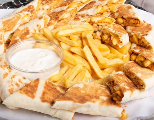 Chicken Shawarma Saj - You can add any kind of cheese (Akkawi / Halloumi / Kraft / Mozzarella)