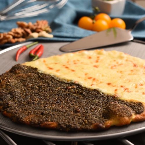 Half With Half Cheese Manoucheh With Zaatar