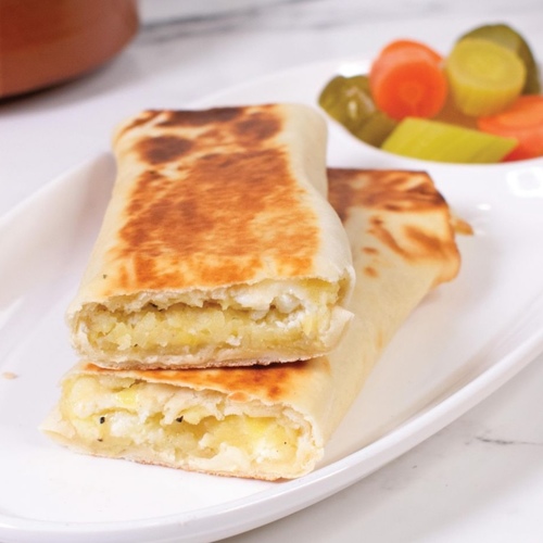 Saj Cheese With Potatoes - You can add any kind of cheese (Akkawi / Halloumi / Kraft / Mozzarella)