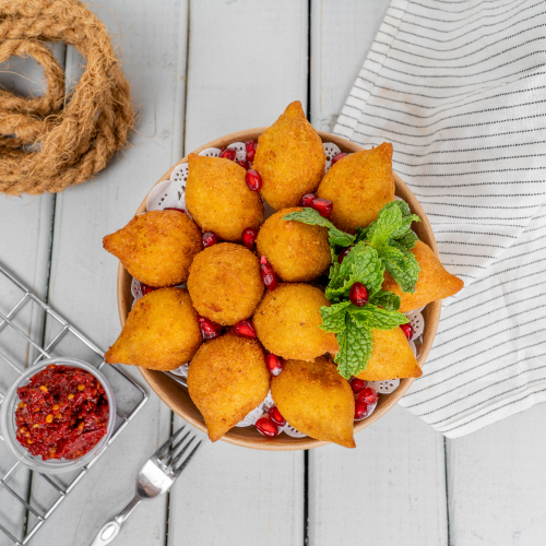 Fried Potato Kubbah With Fitta and Chilli