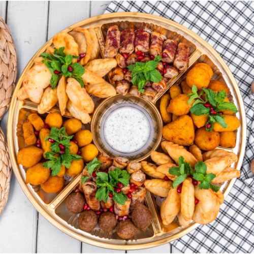 Party Box - 25 mix kubba
25 mix sambousak
25 musakhan rolls and vegetable spring rolls
