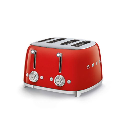 Toaster 4X4 - Product Family: Toaster No. of slices: 4 No. of slots: 4 No. of toasting levels: 6 Colour: Red Finishing: Glossy Net Weight (kg): 2.800 kg Gross Weight (kg): 5.500 kg Packaged Width: 375 mm Packaged Depth: 375 mm Height (mm) Packaged: 270 mm