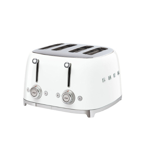 Toaster 4X4 - Product Family: Toaster No. of slices: 4 No. of slots: 4 No. of toasting levels: 6 Colour: White Finishing: Glossy Net Weight (kg): 2.800 kg Gross Weight (kg): 5.500 kg Packaged Width: 375 mm Packaged Depth: 375 mm Height (mm) Packaged: 270 mm