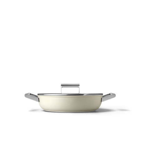 Cookware Deep Pan 28CM - Category: Kitchenware Family: Cookware Type:  Deeppan Color: Cream Aesthetic: 50's Style Diameter: 28 cm Contact bottom diameter: 214mm  Base thickness: 4.5 mm Packaged Height : 128mm  Dimensions of the packaged product: 128×458×360mm  Net Weight (kg): 2.860kg Gross Weight (kg): 3.400kg