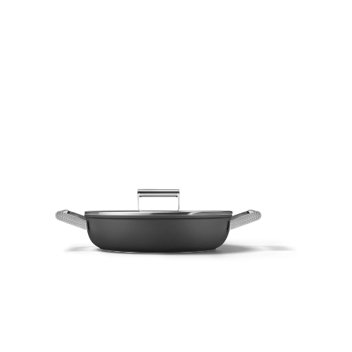 Cookware Deep Pan 28CM - Category: Kitchenware Family: Cookware Type:  Deep pan Color: Black Aesthetic: 50's Style Diameter: 28 cm Contact bottom diameter: 214mm  Base thickness: 4.5 mm Packaged Height : 128mm  Dimensions of the packaged product: 128×458×360mm  Net Weight (kg): 2.860kg Gross Weight (kg): 3.400kg