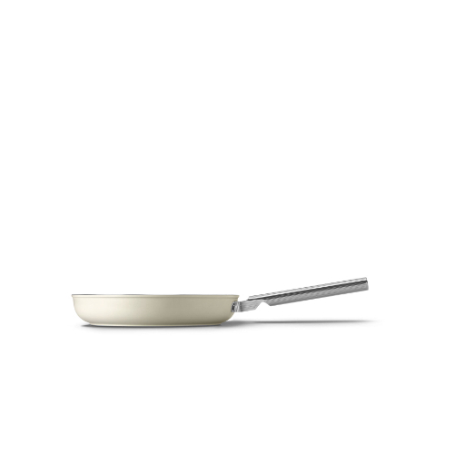 OBJECTS by Archgroup - Cookware Frying Pan 28CM - Category: Kitchenware Family: Cookware Type:  Frypan Color: Cream Aesthetic: 50's Style Diameter: 28 cm Contact bottom diameter: 214mm  Base thickness: 4.5 mm Packaged Width: 564mm Packaged Depth: 359mm Packaged Hight: 119mm  Dimensions of the packaged product: 119×564×359mm  Net Weight (kg): 2.000kg Gross Weight (kg): 2.600kg