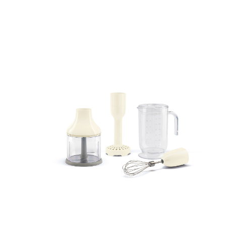 Blinder Accessories - Family: Accessories Type: 4 accessories set, Beaker, Chopper, Whisk, Masher Family group: Hand Blenders Color: Cream Net weight: 1.300 kg Gross weight: 2.850 kg