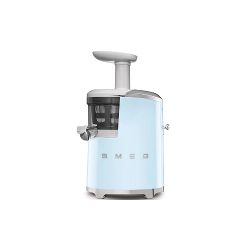 Slow Juicer - Product Family: Slow Juicer Juicing system: Slow Squeezing Technology Color: Blue Aesthetic: 50's Style Bowl capacity: 500ML / Power: 150W Packaged Width: 410mm Net Weight (kg): 7.400kg   Product Hight: 372mm Product Depth: 310mm Gross Wight (kg): 10.240kg