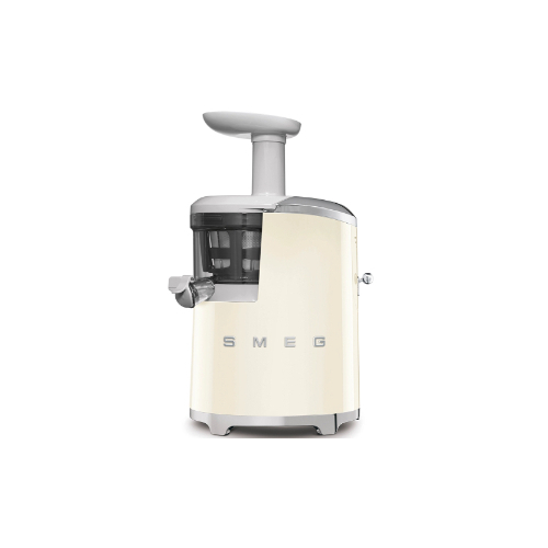 Slow Juicer - Product Family: Slow Juicer Juicing system: Slow Squeezing Technology Color: Cream Aesthetic: 50's Style Bowl capacity: 500ML / Power: 150W Packaged Width: 410mm Net Weight (kg): 7.400kg   Product Hight: 372mm Product Depth: 310mm Gross Wight (kg): 10.240kg