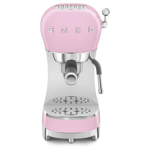 Coffee Machine - Pink  50's Style Aesthetic Manual Espresso Coffee Machine:  guarantees the best result for an excellent espresso. Thermo block heating system that ensures a faster preparation time for the machine and precise temperature control of the water for coffee extraction. Compact and space-saving Removable drip tray for large cup holders and easy cleaning. Product Height: 330 Net Weight (kg): 4.700 kg Gross weight (Kg): 6.700 kg
 Packaged Width: 320 mm Packaged Depth: 410 mm Height (mm) Packaged: 420 mm Voltage: 220-240V / Power: 1350W