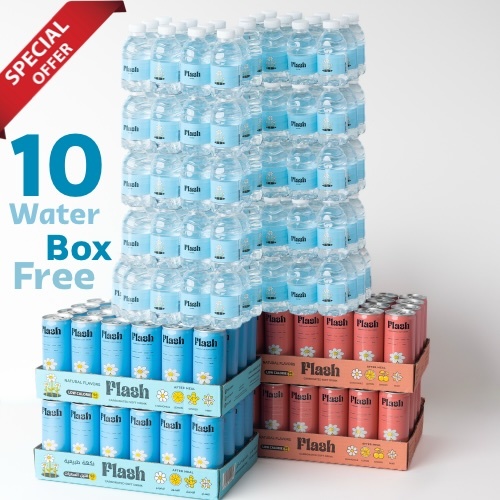 Special offer | 2+2 boxs Flash Drink + 10 water box free - Special offer | 4 boxs Flash Drink
2 Flash
2 Cherry Flash
10 Flash water