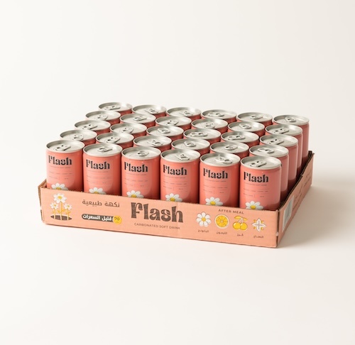 Flash Cherry mini  180ml / box 30 Can - box 30 can / 180ml
Flash Carbonated Soft Drink with Natural Flavors: 
Chamomile, Lemon, Cherry, and Mint Flavors