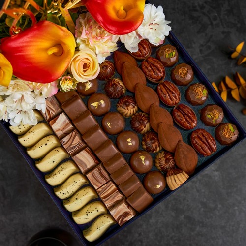 tray with artificial flower 13KD